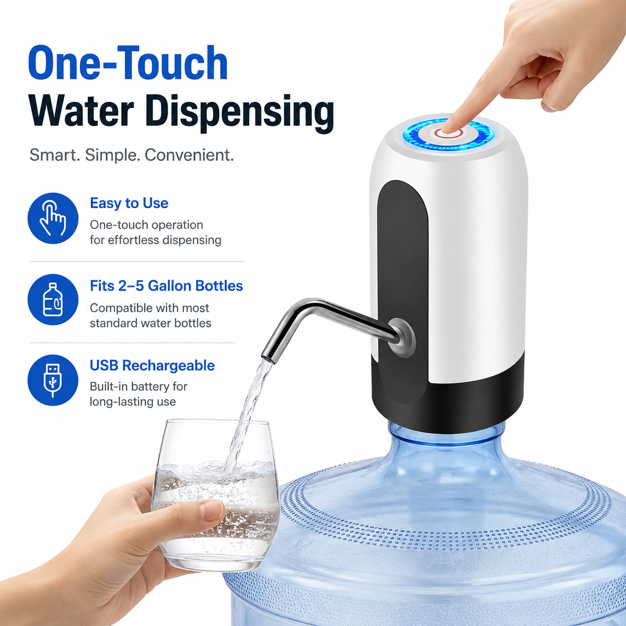 Automatic Rechargeable Water Dispenser Pump